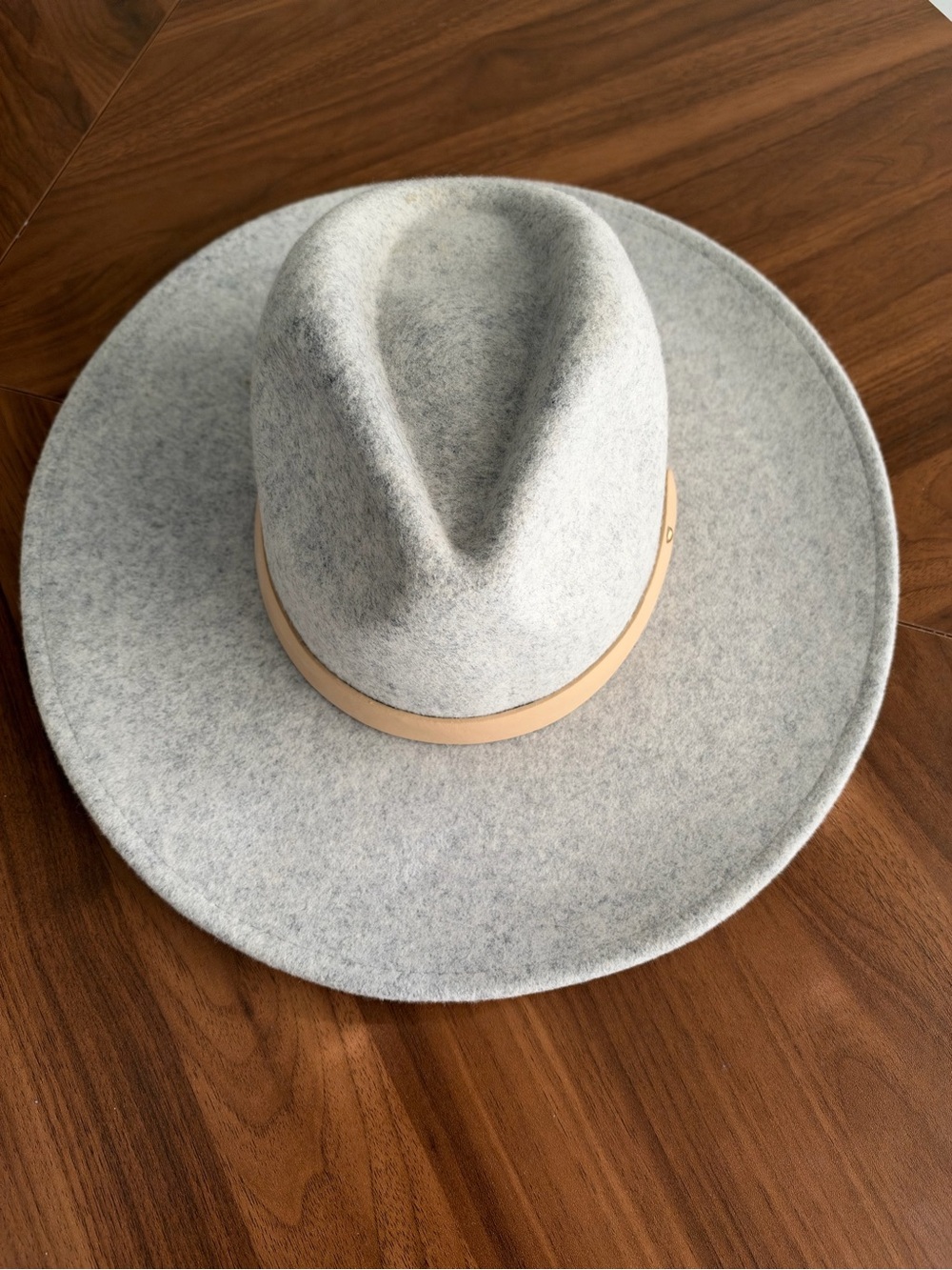 JLUXLABEL Light Gray Fedora with Tan Band